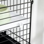 PawHut Small Animal Cage, 35" Rolling Guinea Pig Cage with Detachable Stand, Water Dispenser, Food Dish, Ramp, Wheels, for Rabbit, Bunny, Ferret, Chinchilla, Dark Grey - Image 10