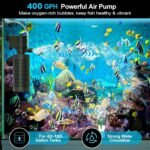 Aquarium Internal Filter for 30~100 Gallons - Ultra-Quiet Fish Tank Filters 400GPH Submersible Power Pump Filter with Biochemical Filtration Air Supply Water Clean - Image 4