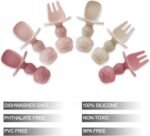 PandaEar 6 Pack Silicone Baby Spoons and Fork Feeding Set- Anti-Choke First Self Feeding Utensils for Baby Led Weaning Ages 3 Months -Pink - Image 5
