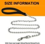Heavy Duty Metal Dog Leash, 4FT Chew Proof Pet Leash Chain with Soft Padded Handle for Large & Medium Size Dogs (120cm*3mm) - Image 5