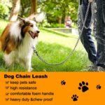 Heavy Duty Metal Dog Leash, 4FT Chew Proof Pet Leash Chain with Soft Padded Handle for Large & Medium Size Dogs (120cm*3mm) - Image 6