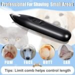 KIKETECH LED Dog Paw Trimmer - Cordless, Low Noise Clippers Professional Grooming Kit, USB Rechargeable for Pet, Small Area Hair Around Face, Paws, Eyes, Ears, Rump, GlossyBlack - Image 3