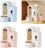 Hamster Cage Essential Food Water Feeder with AntiSpill Detachable Design Feeding Watering Station Cage Habitats Decors Space Saving Rodents Feeder Dispenser - Image 3
