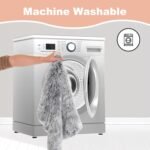 Bedfolks Waterproof Dog Crate Bed,Plush Dog Crate Pad with Removable Cover,Faux Fur Dog Bed for Large Dogs,Fluffy Washable Dog Kennel Bed 35"x23",Dark Grey - Image 6