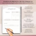 Anxiety Journal, Anxiety Worksheets, Anxiety Relief Workbook, Guided Prompts, CBT Therapy Notebook, Mental Health Wellness | A5 Lux - Image 4