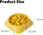 Fun Dog Slow Bowls Anti-Obesity&Choking&Overeating, Dog Puzzle Healthy Anti-Slip Lick Treat Bowls Dishes Maze Interactive Puzzle(Yellow) - Image 3