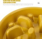 Fun Dog Slow Bowls Anti-Obesity&Choking&Overeating, Dog Puzzle Healthy Anti-Slip Lick Treat Bowls Dishes Maze Interactive Puzzle(Yellow) - Image 4