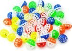 CHIWAVA 45PCS 1.6'' Cat Toy Ball with Bell Plastic Lattice Jingle Balls Kitten Chase Pounce Rattle Toy Assorted Color - Image 7