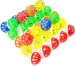 CHIWAVA 45PCS 1.6'' Cat Toy Ball with Bell Plastic Lattice Jingle Balls Kitten Chase Pounce Rattle Toy Assorted Color - Image 9