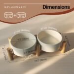 Elevated Dog Bowl & Cat Dish 27oz – Raised Ceramic Pet Food and Water Bowls with Bamboo Stand, Feeding Station for Small & Medium Pets, Prevents Neck Strain – Durable, Premium Quality - Image 5