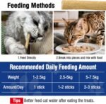 150g Freezed Dried Cat Chew Stick Chicken Flavor, Cat Dental Treats for Reduce Tartar and Freshens Breath, Feline Teething Sticks Cats Treats Snack - Image 9