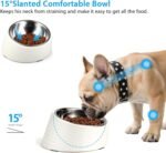Slanted Small Cat Food Bowl 0.5 Cup, 15° Tilted Stainless Steel Mini Dog Puppy Food Bowl, Non-Slip & Non-Spill Small Kitten Pet Feeder with Elevated Detachable Melamine Stand, Easy to Get Food - Image 5