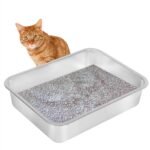Kichwit Stainless Steel Cat Litter Box, Kitten Litter Tray, Metal Cat Litter Pan, Non Stick Smooth Surface, Easy to Clean (17.5" L x 13.5" W x 4" H) - Image 4