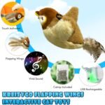 Cat Toys, Flapping Wings Sparrow, No Flying, Chirping Bird Interactive Catnip Toy for Kitten or Small Dogs, Touch Activated, Rechargeable - Image 3