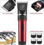 Sminiker Low Noise Cat and Dog Clippers Rechargeable Cordless Pet Clippers Grooming Kit with Storage Bag 5 Speed Professional Animal Clippers Pet Grooming Kit - Image 5