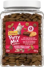 Friskies Party Mix Cat Treats, Mixed Grill Crunch with Real Chicken - 454 g Cannister (1 Pack) - Image 3
