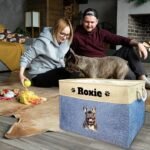 Custom Dog Name Photo Dog Toys Storage Basket - Extra Large Dog Food Storage Box Bin - Collapsible Organizer for Dog Toy, Clothing & Accessories (111 Dog Breeds Available) - Image 3