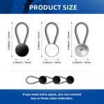12 Pcs Metal Collar Extenders for Men Women Shirts - Elastic Button Extender Neck Extenders for Dress Coat - Adjustable Buttons for Shirt Cuffs Dresses Suit Pants (Black, White, Silver) (Metal) - Image 3