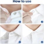 12 Pcs Metal Collar Extenders for Men Women Shirts - Elastic Button Extender Neck Extenders for Dress Coat - Adjustable Buttons for Shirt Cuffs Dresses Suit Pants (Black, White, Silver) (Metal) - Image 8