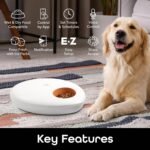 Geeni Smart Pet Feeder for Wet or Dry Food, 5-Meal Automatic Dog and Cat Feeder with Ice Packs, Programmable Timer, Battery Backup, Alexa and Google Home Compatible, White - Image 4