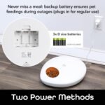 Geeni Smart Pet Feeder for Wet or Dry Food, 5-Meal Automatic Dog and Cat Feeder with Ice Packs, Programmable Timer, Battery Backup, Alexa and Google Home Compatible, White - Image 7