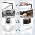 PETSFIT Soft Sided Dog Crate - 100L x 64W x 64H cm Lightweight, Easy Setup, Sturdy, Adjustable Framework with 3 Mesh Door, Portable Dog Kennel, Khaki - Image 5