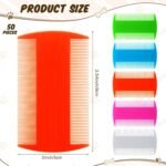 Hushee 50 Pcs Flea Comb Bulk for Cats Dogs Lice Comb with Double Side Tooth Pet Flea and Tick Comb for Small Cats Dogs Kitten Indoor, 5 Colors - Image 3