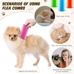 Hushee 50 Pcs Flea Comb Bulk for Cats Dogs Lice Comb with Double Side Tooth Pet Flea and Tick Comb for Small Cats Dogs Kitten Indoor, 5 Colors - Image 6