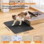 Extra Large Cat Litter Mat, 75x55cm Honeycomb Double Layer Cat Litter Mat Trapper, Non Slip Waterproof Urine Proof Cat Litter Box Mat for Floor, Cat Supplies and Essentials, Black - Image 3