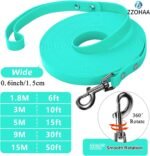 10ft Waterproof Dog Leash Durable Traning Lead Longline PVC Pet Dog Leashes with Strong Metal Hooks Fits Small Medium Large Dogs(Lake Blue) - Image 3