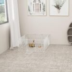 Pet Playpen, Small Animals Playpen with Door, Encrypted Metal Wire Rabbit Fence, Guinea Pigs Cages, Puppy Pen Kitten Playpen, Indoor & Outdoor Yard Fence for Small Animals White - Image 3