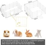 Pet Playpen, Small Animals Playpen with Door, Encrypted Metal Wire Rabbit Fence, Guinea Pigs Cages, Puppy Pen Kitten Playpen, Indoor & Outdoor Yard Fence for Small Animals White - Image 4