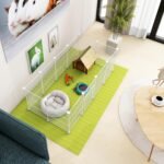 Pet Playpen, Small Animals Playpen with Door, Encrypted Metal Wire Rabbit Fence, Guinea Pigs Cages, Puppy Pen Kitten Playpen, Indoor & Outdoor Yard Fence for Small Animals White - Image 7