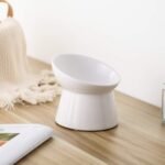 Small Ceramic Raised Cat Bowls - Tilted Elevated Cat Food Bowl - Anti Vomiting Cat Feeding Bowls - Stress Free Shallow Cat Bowl - 4.7 inch Cute Kitten Bowls - Microwave and Dishwasher Safe - 4.4 oz - Image 4