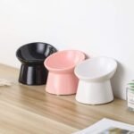 Small Ceramic Raised Cat Bowls - Tilted Elevated Cat Food Bowl - Anti Vomiting Cat Feeding Bowls - Stress Free Shallow Cat Bowl - 4.7 inch Cute Kitten Bowls - Microwave and Dishwasher Safe - 4.4 oz - Image 8