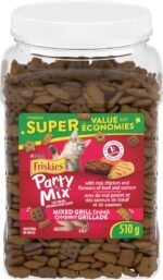Friskies Party Mix Cat Treats, Mixed Grill Crunch with Real Chicken - 510 g Cannister (3 Pack) - Image 3
