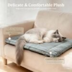 Self Warming Cat Bed, 61x45 CM Heated Cat Bed, Non-Slip Bottom Washable, Extra Warm Pet Mat for Indoor Cats & Small Dogs (Grey) - Image 3