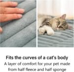 Self Warming Cat Bed, 61x45 CM Heated Cat Bed, Non-Slip Bottom Washable, Extra Warm Pet Mat for Indoor Cats & Small Dogs (Grey) - Image 5