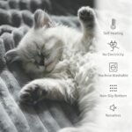 Self Warming Cat Bed, 61x45 CM Heated Cat Bed, Non-Slip Bottom Washable, Extra Warm Pet Mat for Indoor Cats & Small Dogs (Grey) - Image 6
