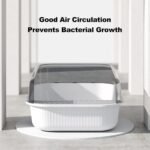 ZOOBERS Cat Litter Box with Anti-Splash High Sides, Detachable Design, Odor Control and Scoop Included (20x14x7 inch Or 50x34x18 cm) (White) - Image 4