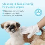 Pet Cleaning Glove Wipes for Dogs & Cats - Extra Thick Hypoallergenic Deodorizing Pet Bathing Wipes - Rinse Free Grooming Wipes for Pet Daily Care and Traveling - Unscented, 20 pcs - Image 5