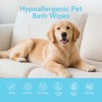 Pet Cleaning Glove Wipes for Dogs & Cats - Extra Thick Hypoallergenic Deodorizing Pet Bathing Wipes - Rinse Free Grooming Wipes for Pet Daily Care and Traveling - Unscented, 20 pcs - Image 7