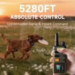 ABBIDOT Shock Collar - 5280FT Dog Training Collar with Remote, 2-Mode Stimulation, Constant Vibration, Tone, Night Light, Waterproof Rechargeble E Collar for Medium Large Dogs with Pocket Clip - Image 4