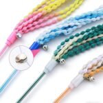 KABASI Cat Wand Toys, 4PCS Interactive Plush Srtip Cats String Teasing Stick with Bells for Kitten, Colorful Sturdy Pole Cat Toys for Having Fun Indoor Playing - Image 4