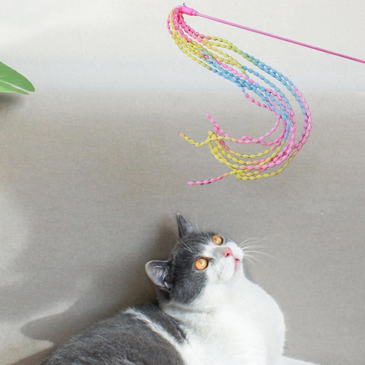 KABASI Cat Wand Toys, 4PCS Interactive Plush Srtip Cats String Teasing Stick with Bells for Kitten, Colorful Sturdy Pole Cat Toys for Having Fun Indoor Playing - Image 7