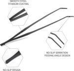 Aquarium Tweezers Extra Long 15 inches Feed Tong Clamps - FEITA Straight and Curved Stainless Steel 38cm Tweezers Set for Fish Tank Plants Aquascape Tools & Reptile Feeding Tongs - Black 2Pcs - Image 6