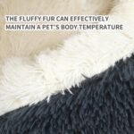 Dog Bed Round Hooded Plush Cat Cave Self Warming Pet Bed Donut Anti Anxiety Fluffy Pet Bed for Puppy and Kitty - Image 3