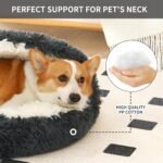 Dog Bed Round Hooded Plush Cat Cave Self Warming Pet Bed Donut Anti Anxiety Fluffy Pet Bed for Puppy and Kitty - Image 4