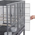 YAHEETECH 41.5" Stackable Divided Breeder Breeding Parakeet Bird Cage for Canaries Cockatiels Lovebirds Finches Budgies Small Parrots with Rolling Stand, Black - Image 8
