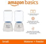 Amazon Basics Automatic Dog Cat Water Dispenser Gravity Feeder Set, Pack of 2, Small, 2.72kg Food Capacity, 3.8L, Gray - Image 3